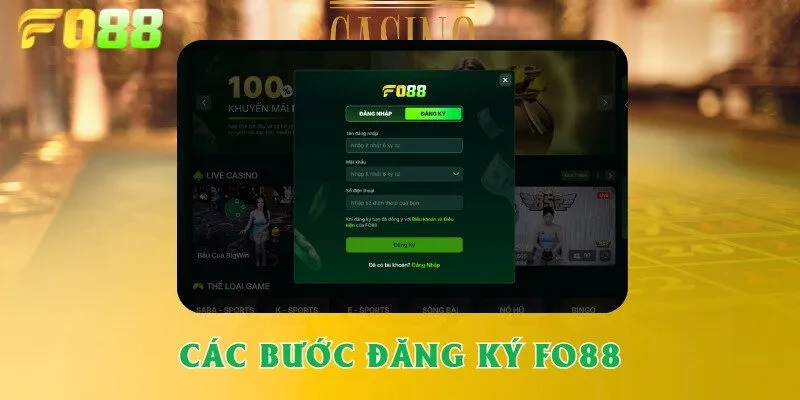 Thực hiện đăng ký tài khoản cược nhanh chóng dễ dàng